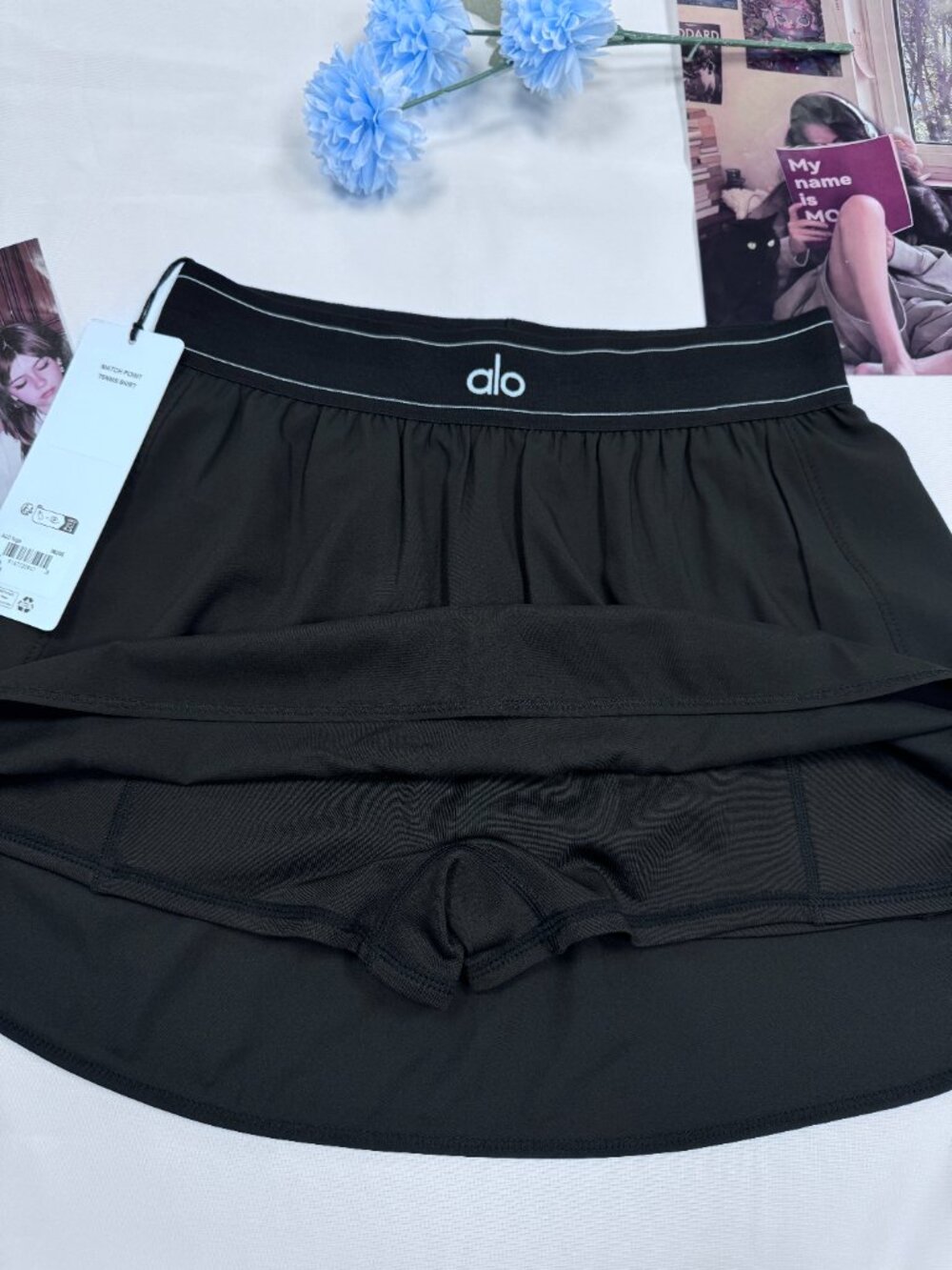 🖤 NWT Alo Yoga Match Point Tennis Skirt Black 🎾 Classic Sporty Skort - Picture 6 of 9